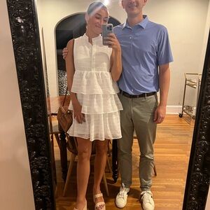 White Sleeveless Tiered Dress